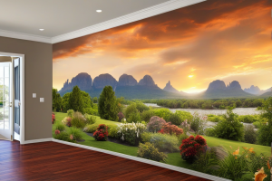 Landscape wallpaper in residential application